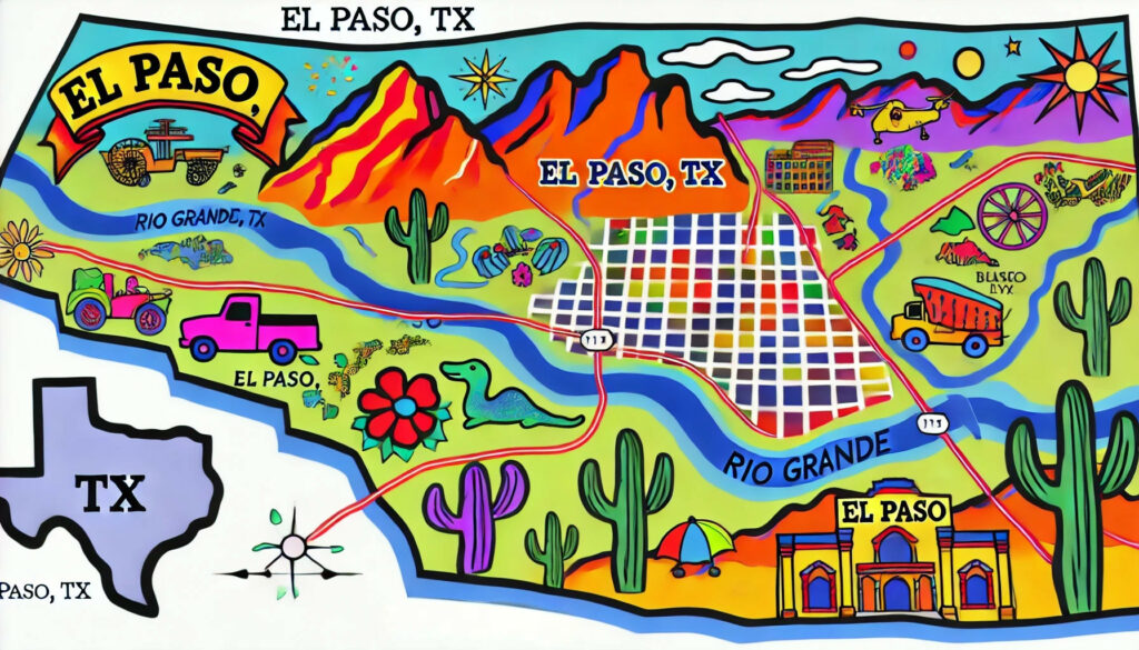 EL Paso cartoon map